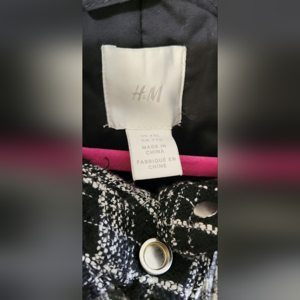 H&M | Black Checked Jacquard Weave Jacket - Picture 10 of 14